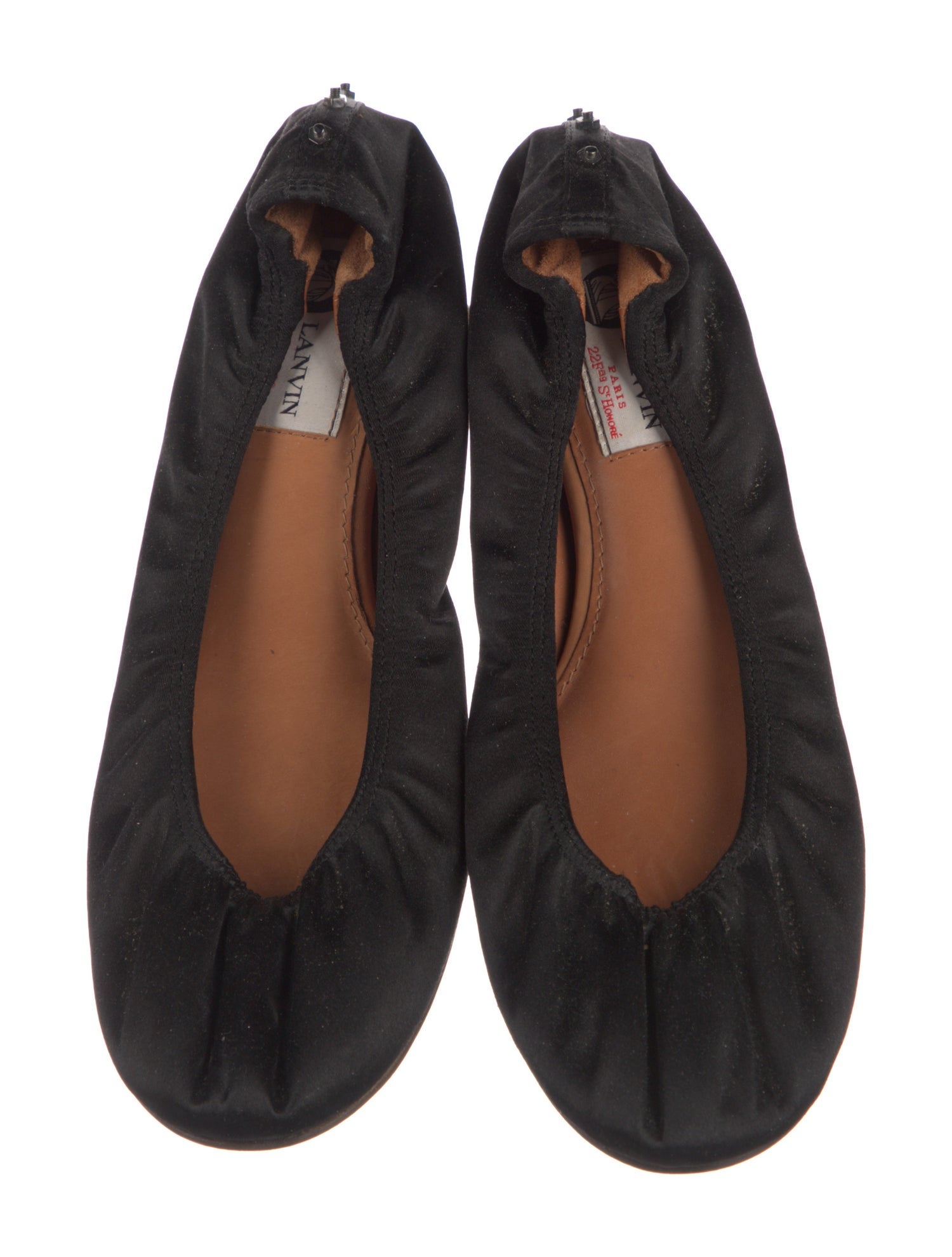 Lanvin Satin Studded Accents Ballet Flats